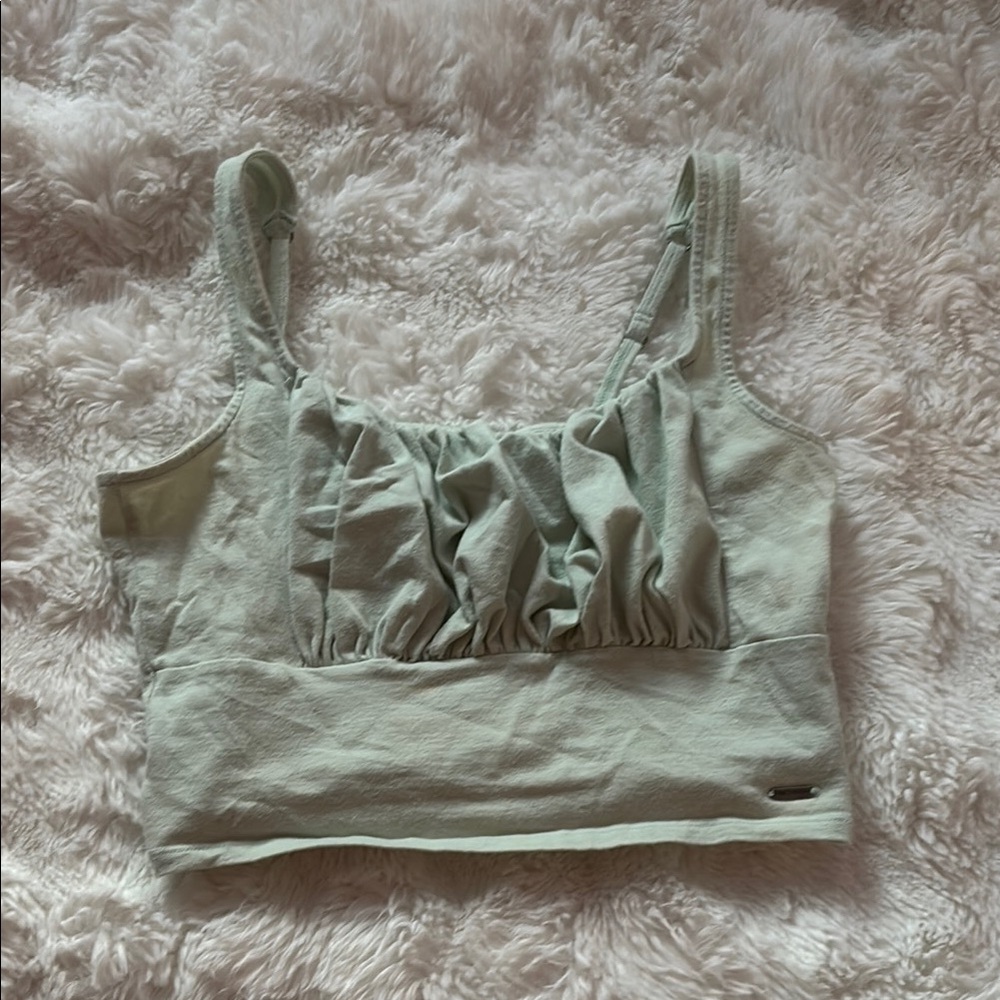 Hollister Green Ruched Tank Top